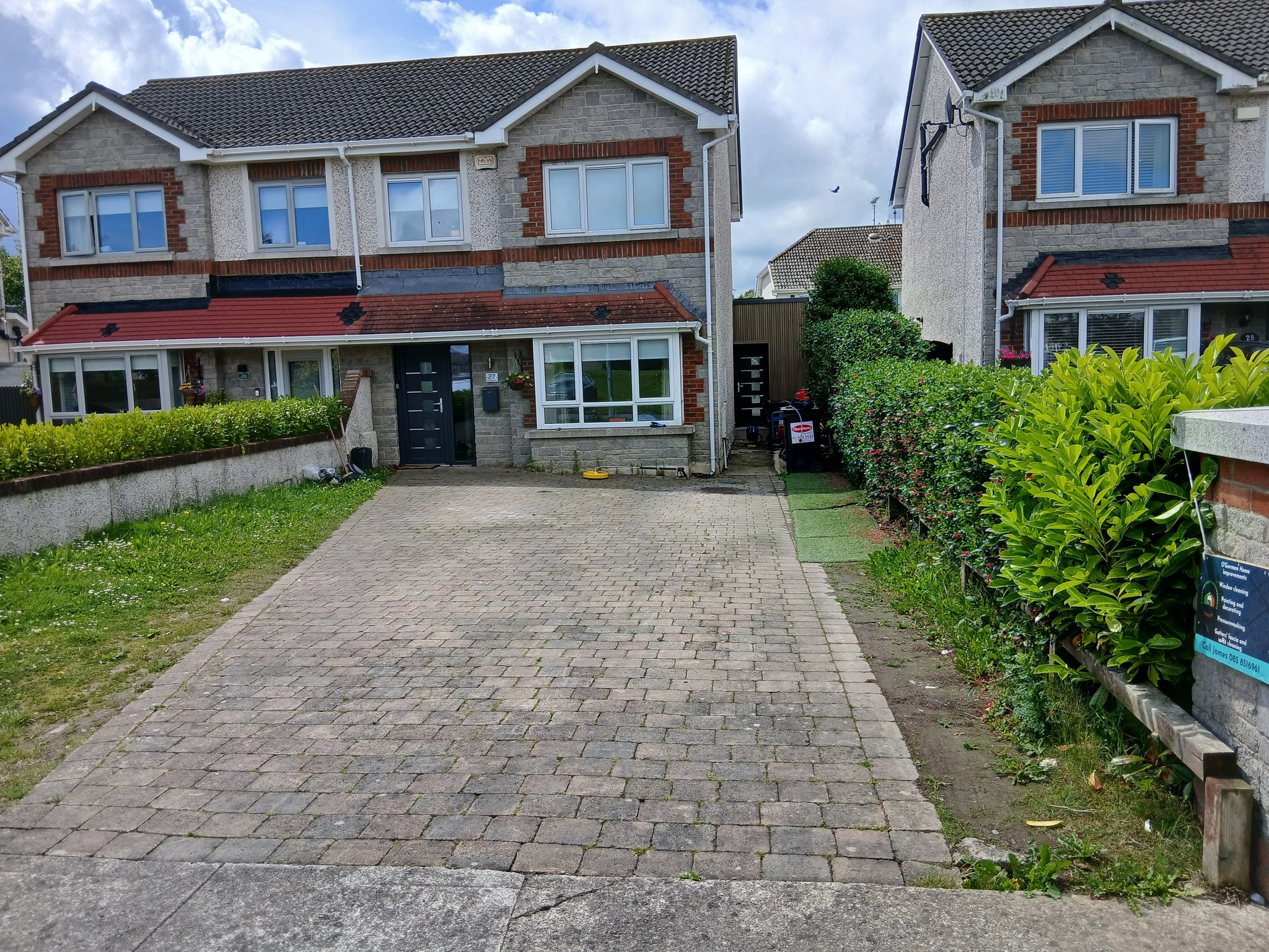 Dirty driveway before pressure washing in Dublin