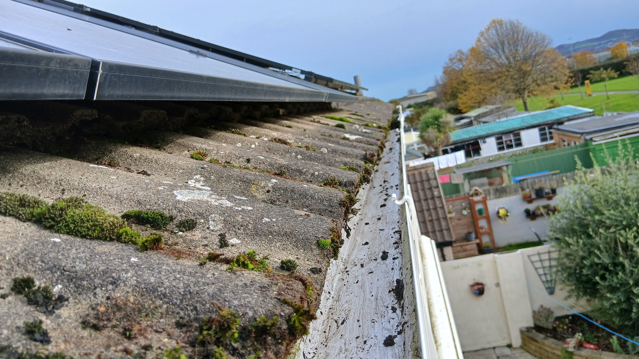 Clean gutter after professional cleaning